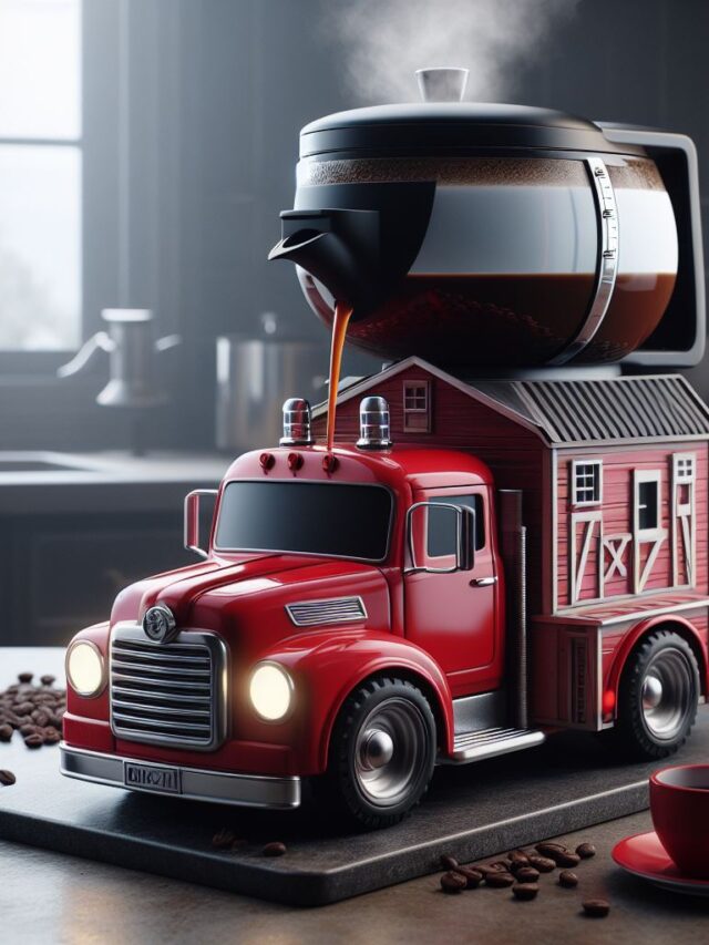 Farmhouse-style Tow Truck Shape Coffee Maker: Brewing a Rustic Morning Ritual