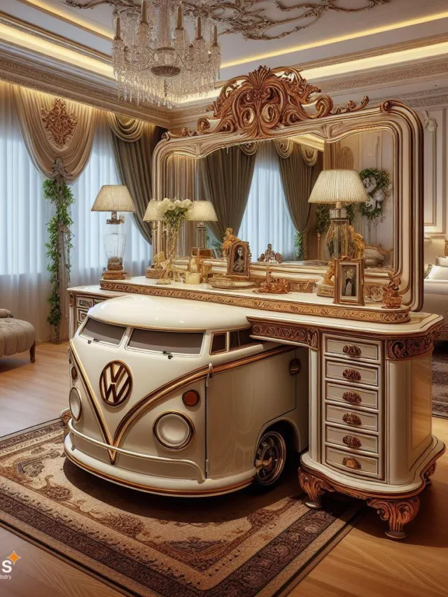 Glamorous Journeys: Volkswagen-Inspired Makeup Table for Your Beauty Voyage