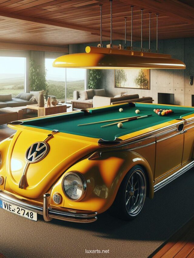 Volkswagen Inspired Pool Table: A Retro Ride to Billiards Fun