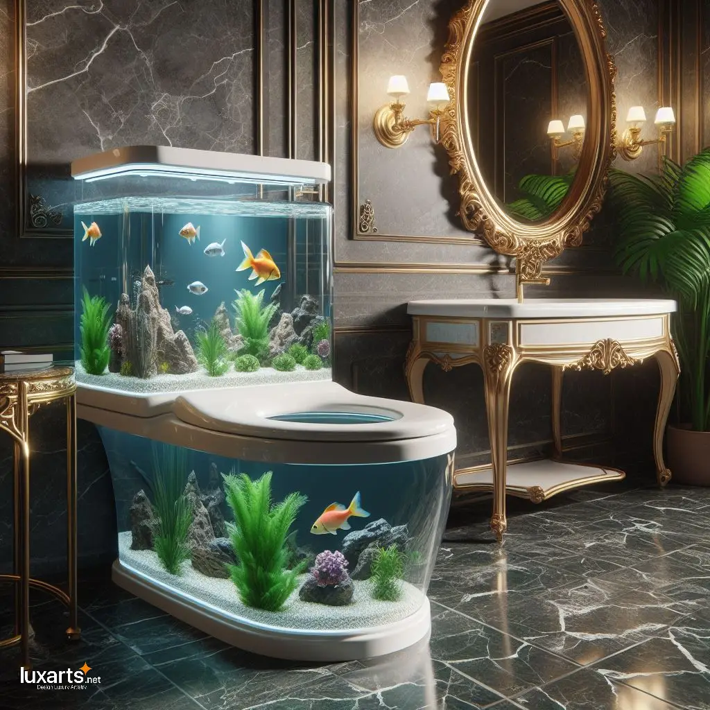 Aquarium Toilet: Immerse Yourself in Underwater Wonder in the Bathroom luxarts aquarium toilet 1