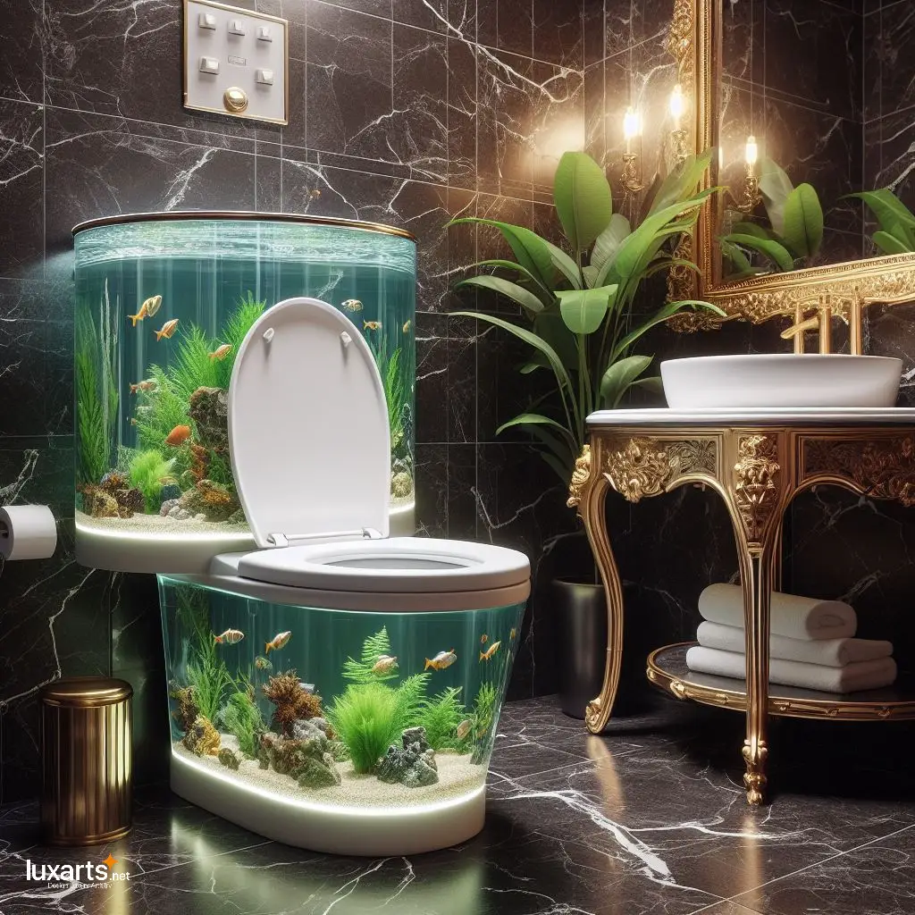 Aquarium Toilet: Immerse Yourself in Underwater Wonder in the Bathroom luxarts aquarium toilet 11