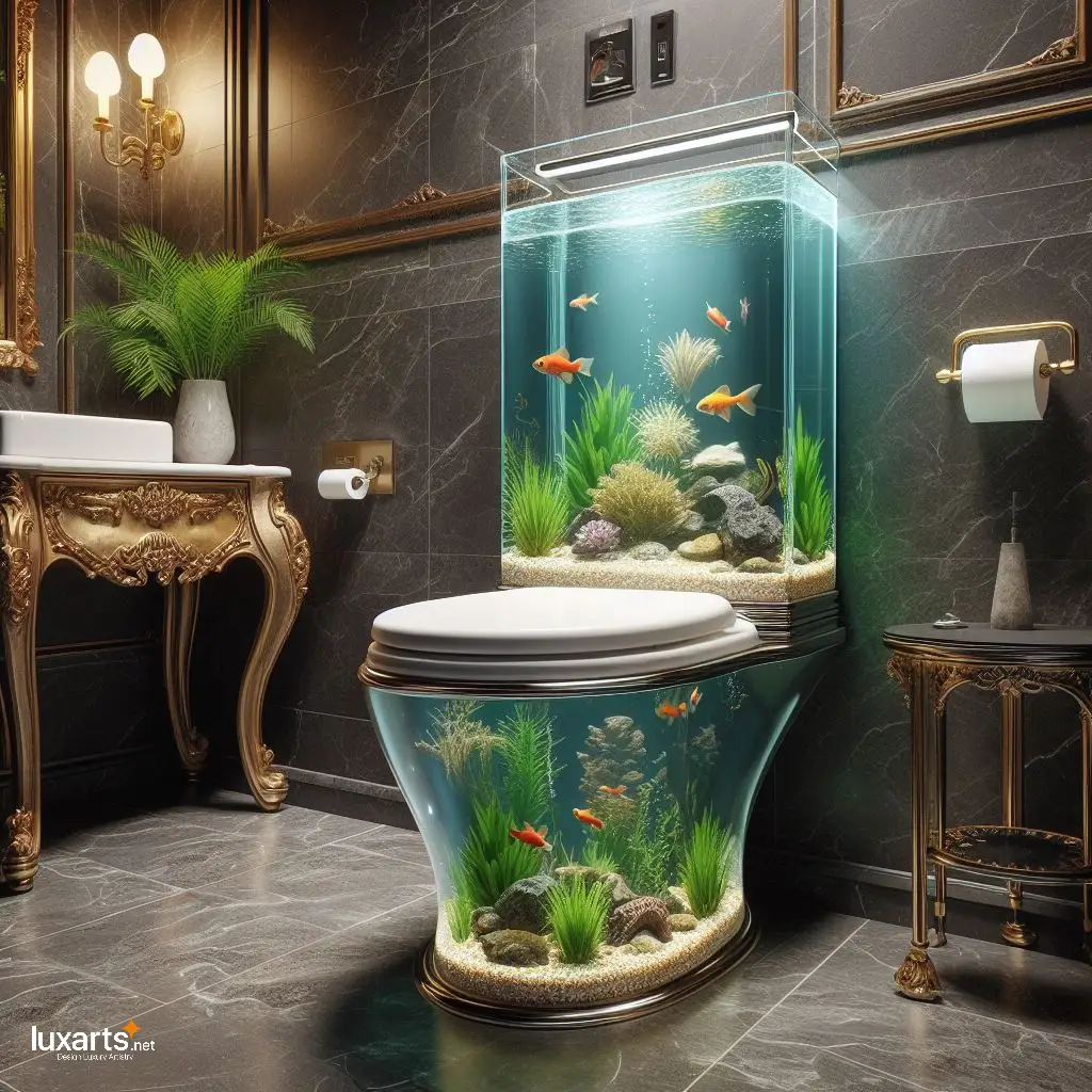 Aquarium Toilet: Immerse Yourself in Underwater Wonder in the Bathroom luxarts aquarium toilet 2