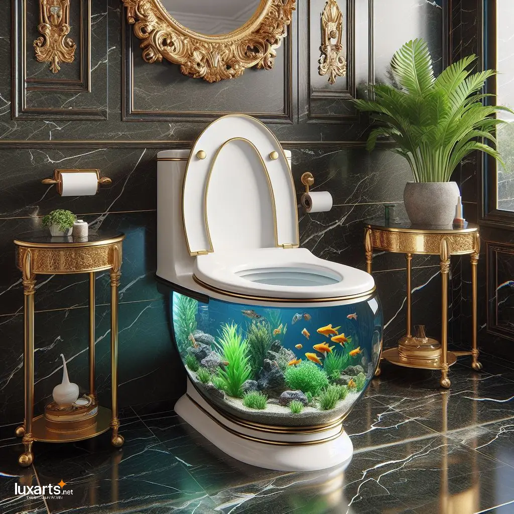Aquarium Toilet: Immerse Yourself in Underwater Wonder in the Bathroom luxarts aquarium toilet 3