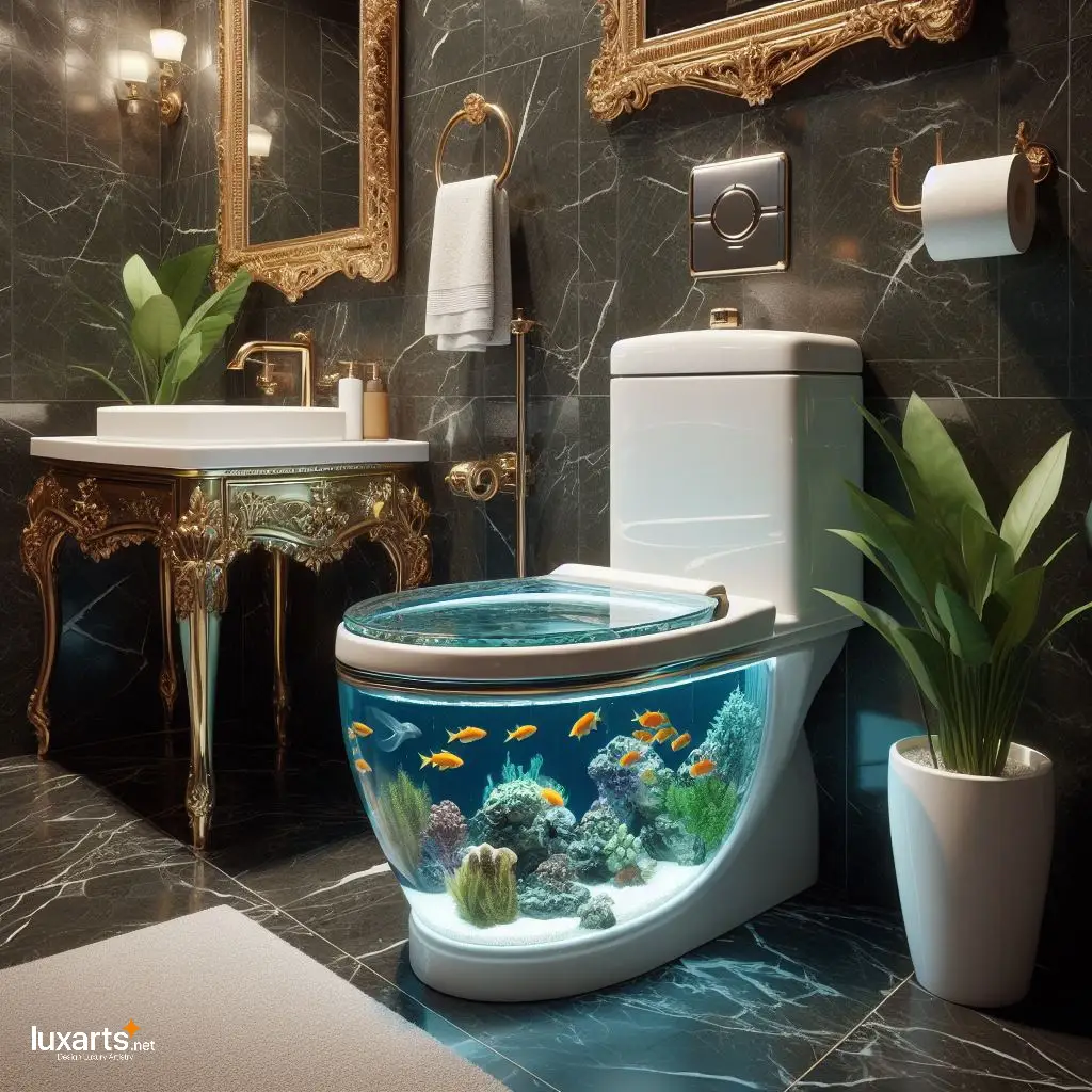 Aquarium Toilet: Immerse Yourself in Underwater Wonder in the Bathroom luxarts aquarium toilet 4