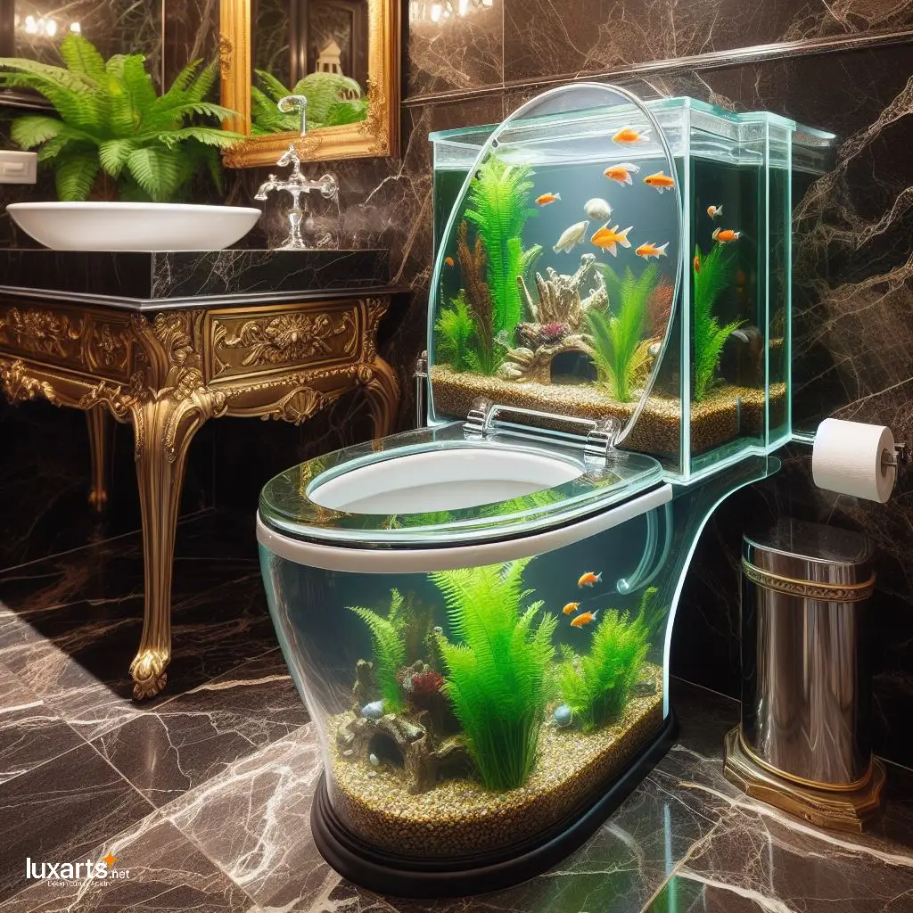 Aquarium Toilet: Immerse Yourself in Underwater Wonder in the Bathroom luxarts aquarium toilet 5