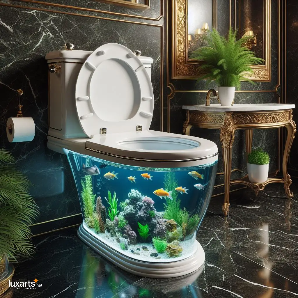 Aquarium Toilet: Immerse Yourself in Underwater Wonder in the Bathroom luxarts aquarium toilet 6