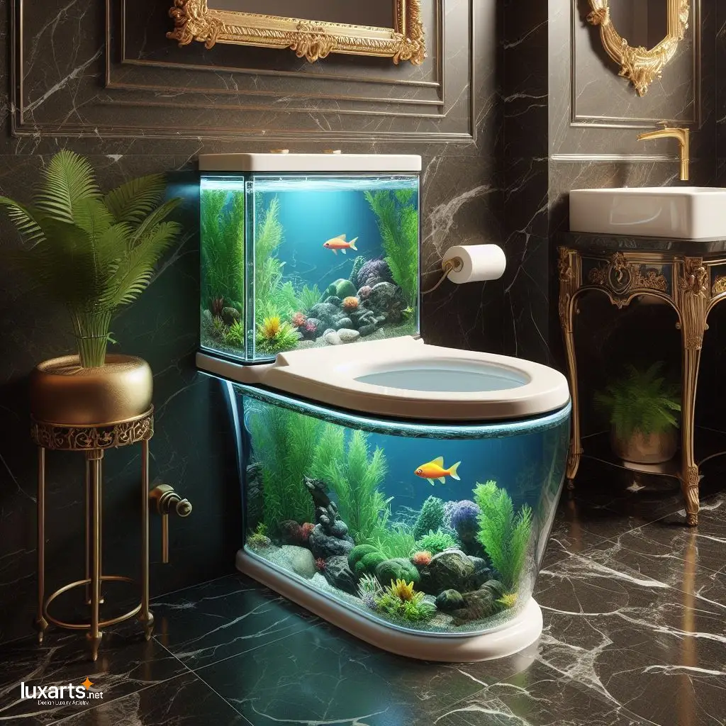 Aquarium Toilet: Immerse Yourself in Underwater Wonder in the Bathroom luxarts aquarium toilet 8