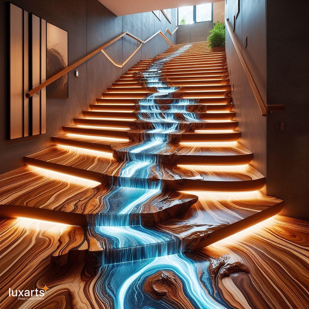 Enchanting Epoxy River Stairs: Indoor Masterpieces Inspired by Nature