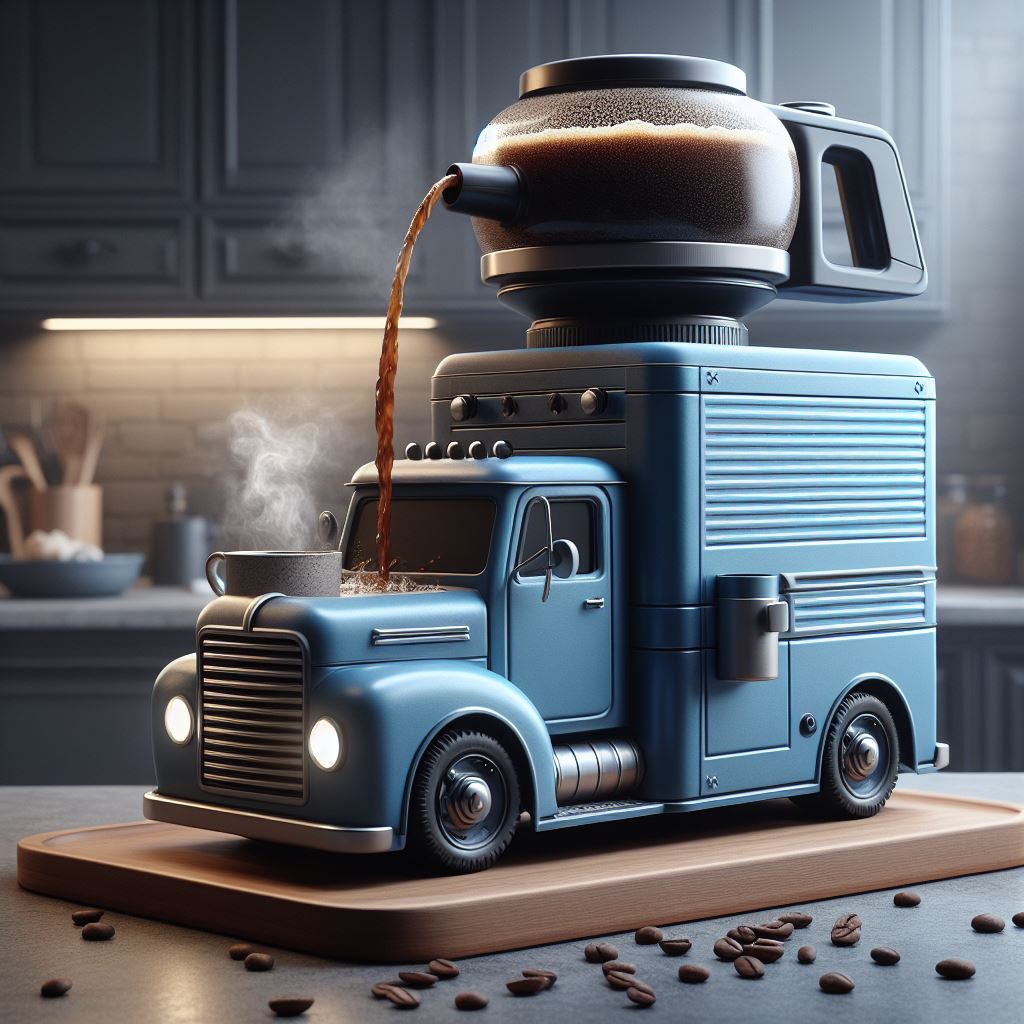 Farmhouse-style Tow Truck Shape Coffee Maker: Brewing a Rustic Morning Ritual