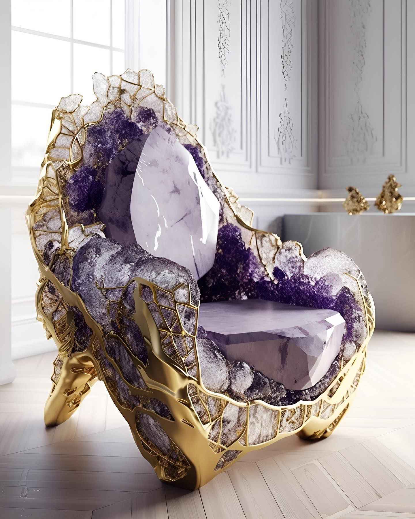 Geode Chairs - The Splendor and Grandeur of Chairs and Chaise Lounges Made from Multicolored Quartz