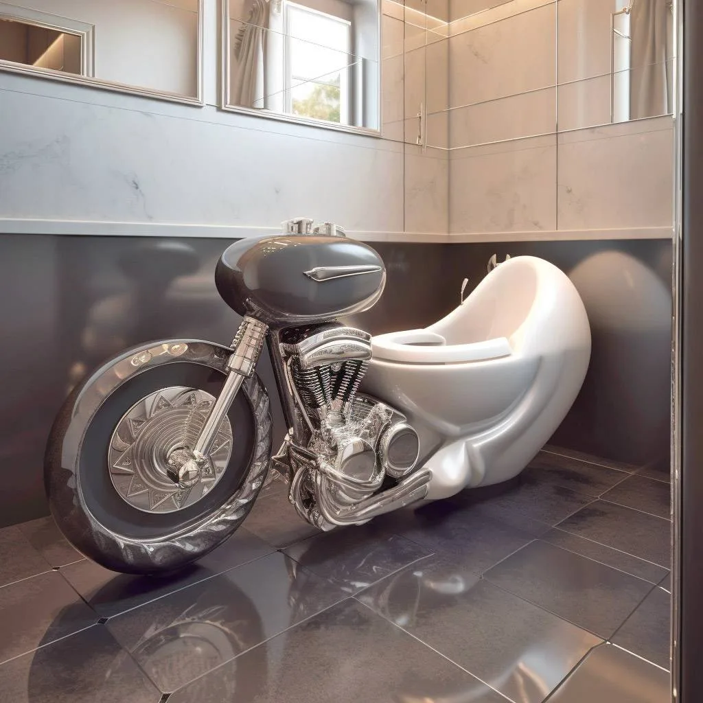 Moto Toilet Designs: Revving Up Bathrooms with Motorcycle-Inspired Creativity
