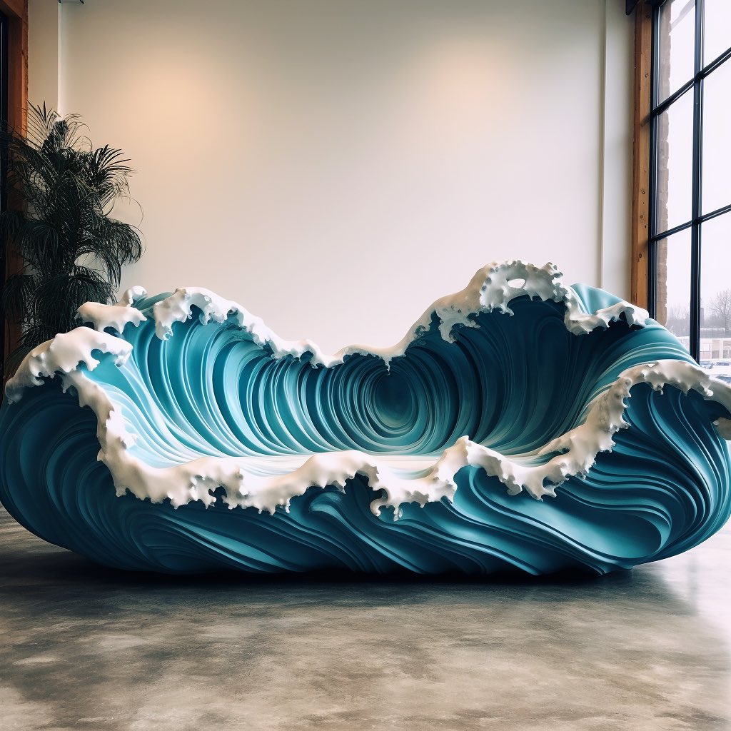 Ocean Waves-Inspired Couch: Where Crafts the Symphony of Sea-Inspired Comfort
