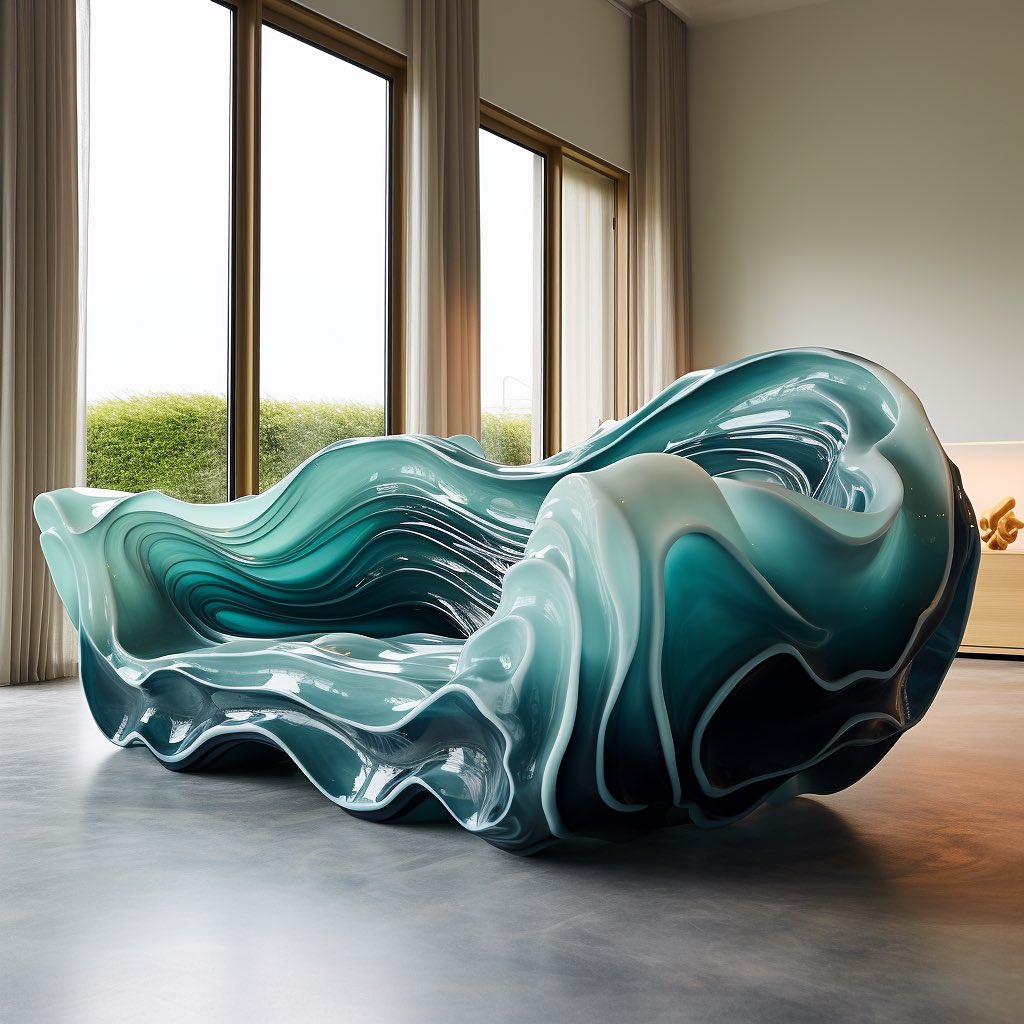 Ocean Waves-Inspired Couch: Where Crafts the Symphony of Sea-Inspired Comfort