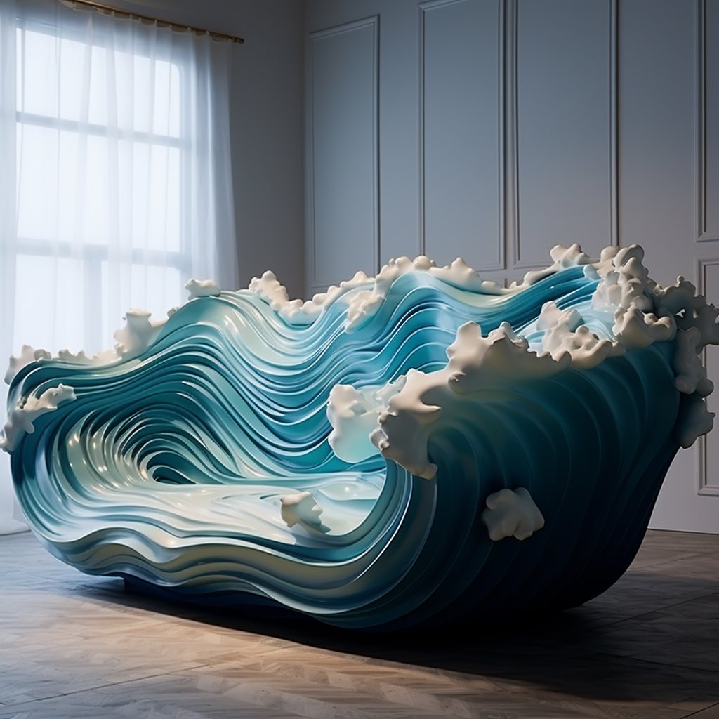The Couch is Inspired by the Ocean Waves