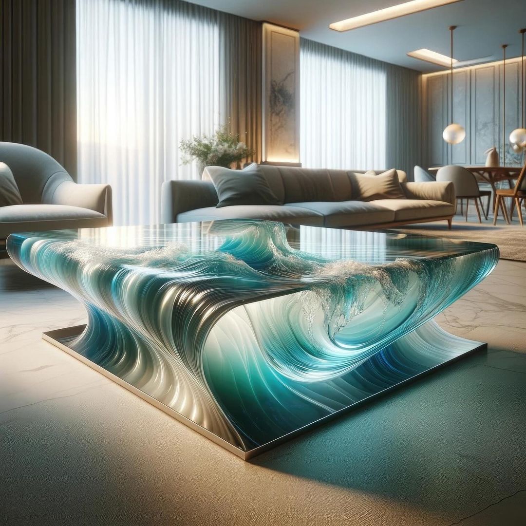 The Coffee Table is Designed with the Fluidity and Grace of the Sea in Mind