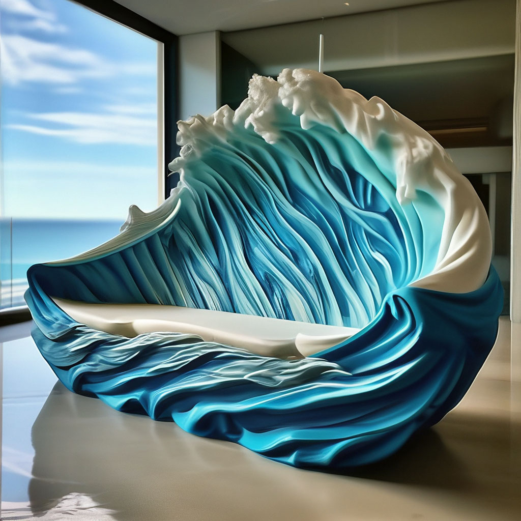 The Bookshelf is Designed to Capture the Fluid and Timeless Essence of the Sea