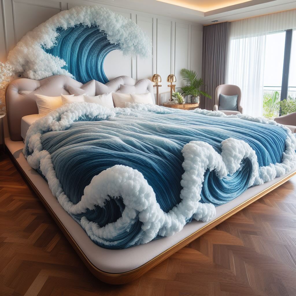 The Bed Draws Inspiration from the Calming and Soothing Nature of Ocean Waves