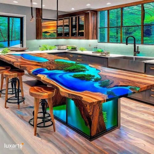 Real Wood and Epoxy Kitchen Islands: The Perfect Fusion of Nature and ...