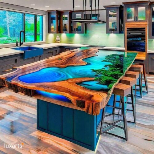 Real Wood and Epoxy Kitchen Islands: The Perfect Fusion of Nature and ...