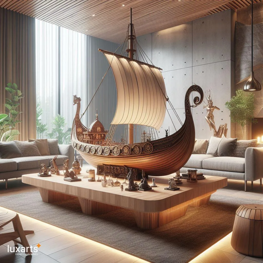 Viking Ship Coffee Tables: Nautical Elegance for Your Living Room