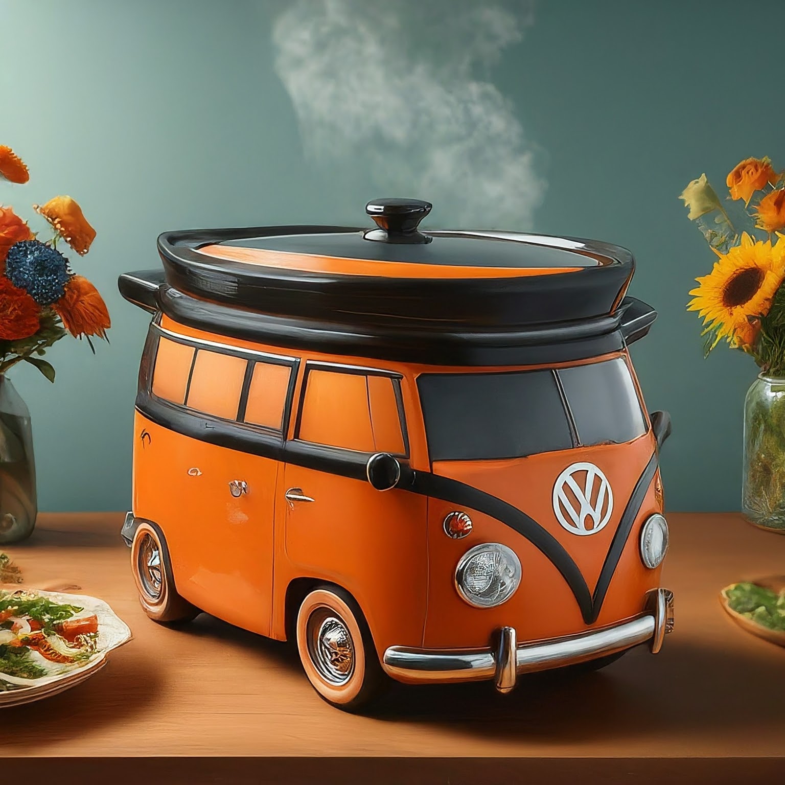 Volkswagen Bus Shaped Slow Cookers: Infusing Retro Vibes into Your Kitchen Adventure luxarts volkswagen bus slow cookers 15