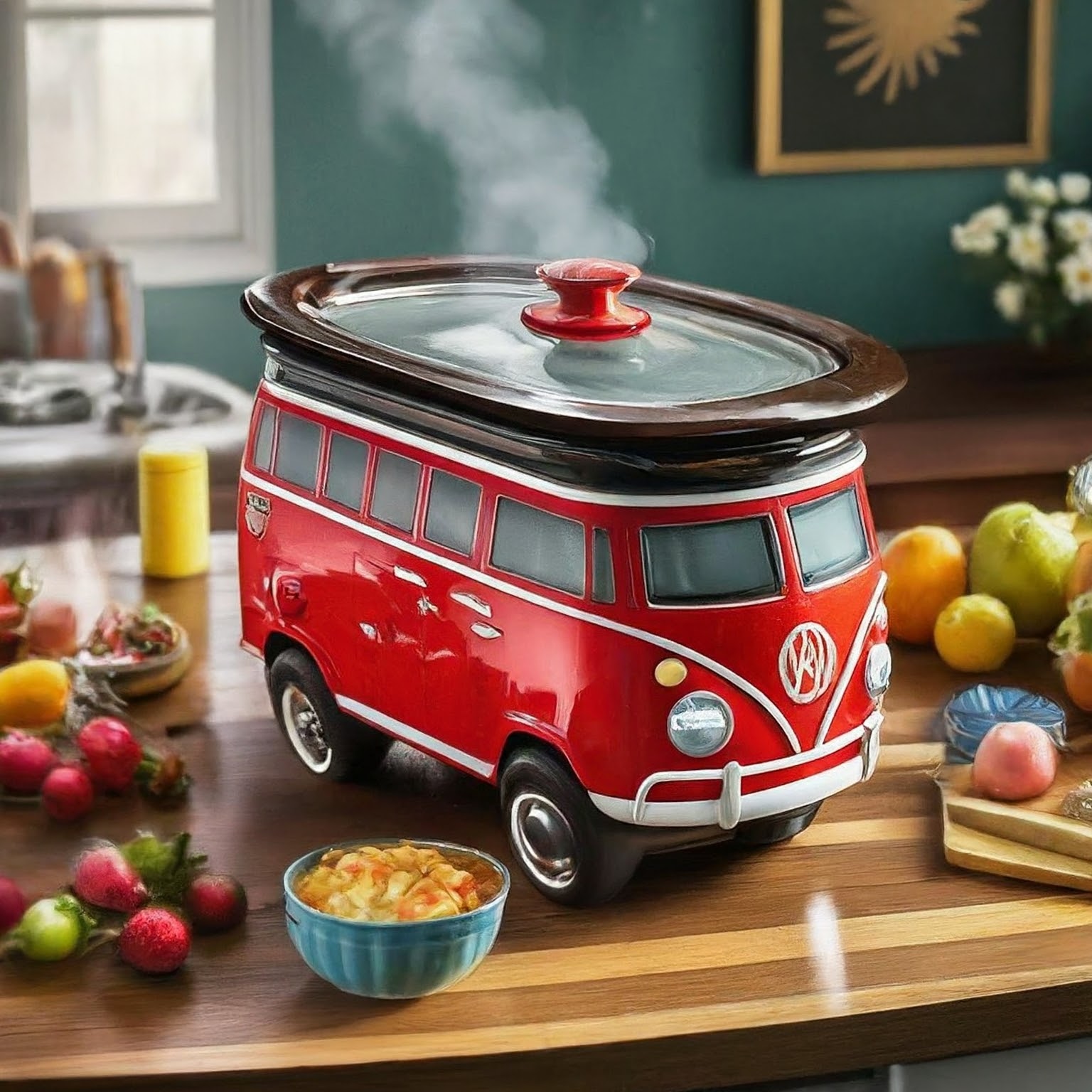 Volkswagen Bus Shaped Slow Cookers: Infusing Retro Vibes into Your Kitchen Adventure luxarts volkswagen bus slow cookers 18