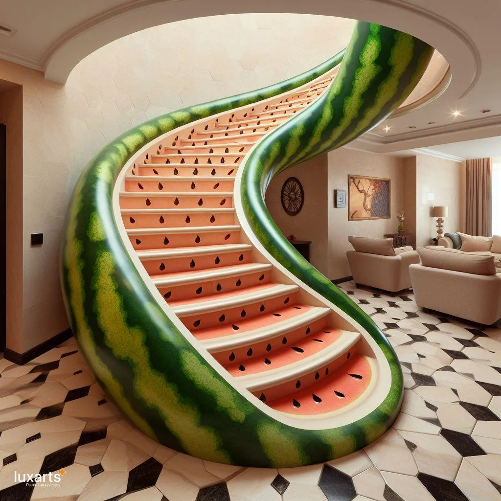 Ascend with Nature: Fruit-Inspired Spiral Staircase for Organic Elegance 5Watermelon jpg