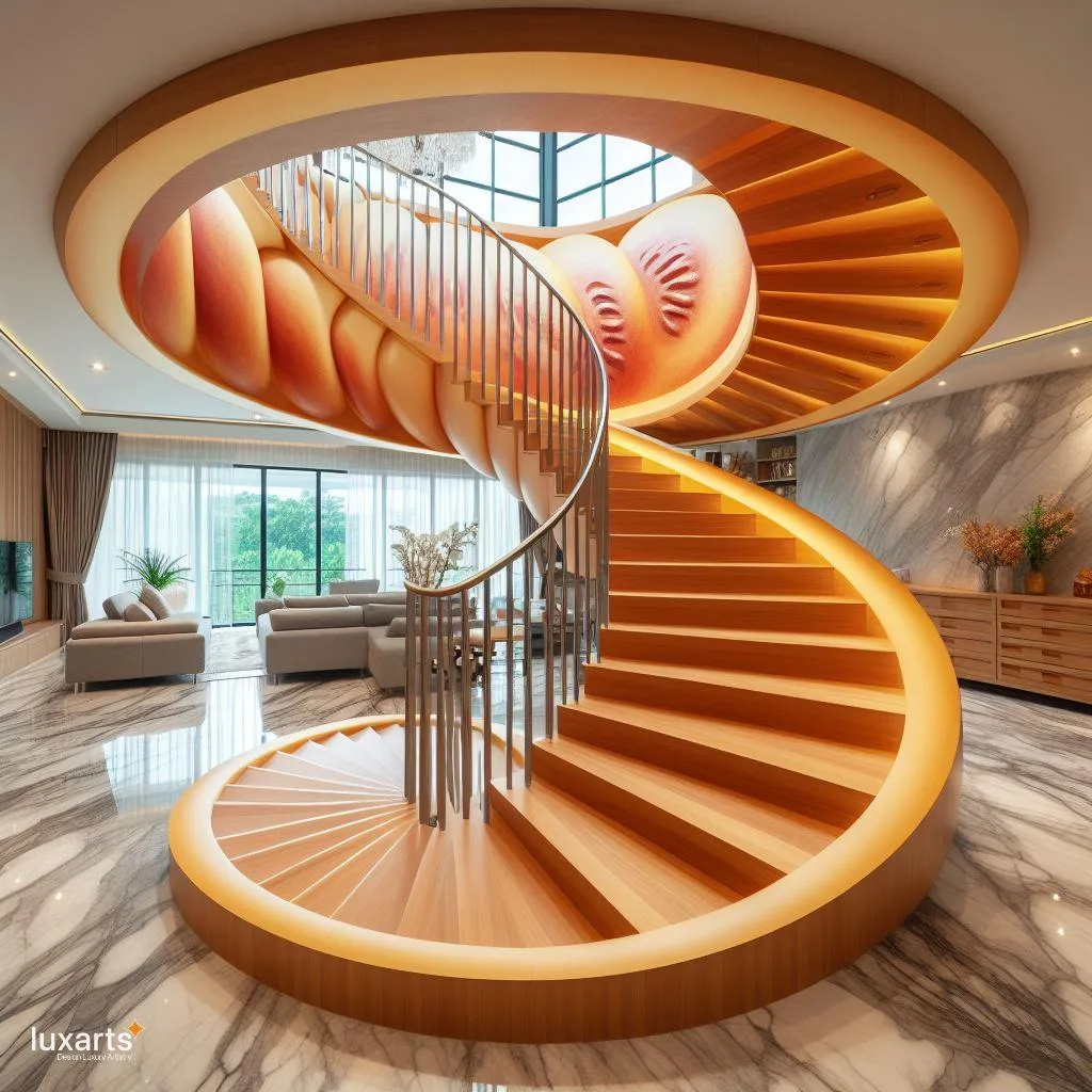 Ascend with Nature: Fruit-Inspired Spiral Staircase for Organic Elegance 6peach jpg