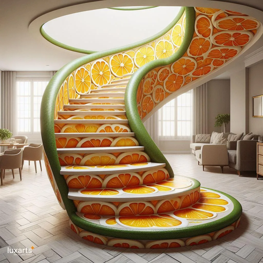 Ascend with Nature: Fruit-Inspired Spiral Staircase for Organic Elegance Citrus jpg