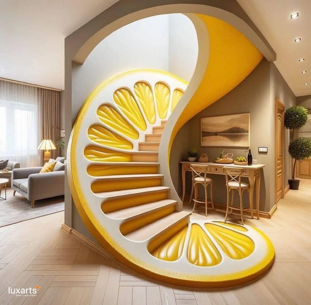 Ascend with Nature: Fruit-Inspired Spiral Staircase for Organic Elegance lemon 2 jpg