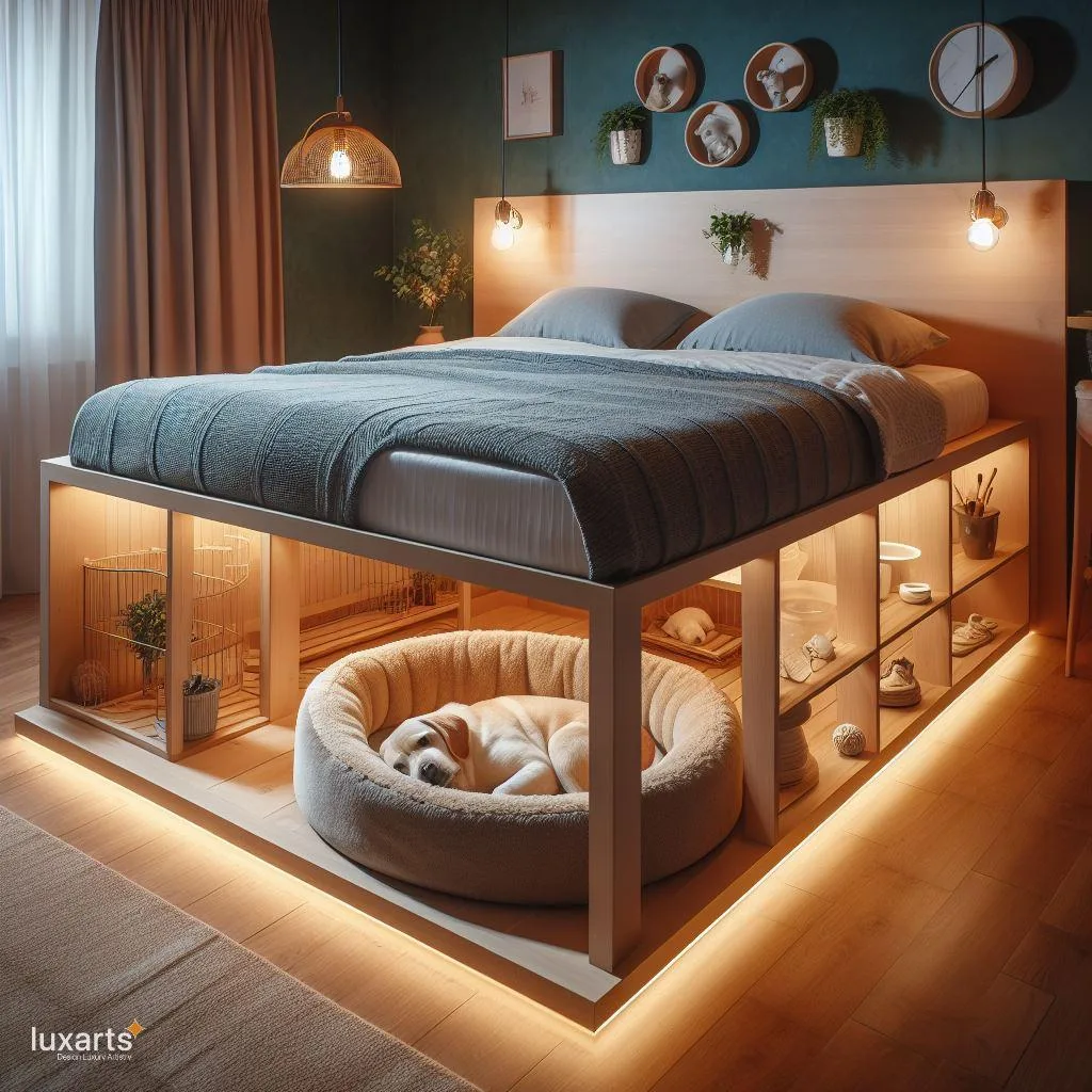 Sleeping Sanctuary: Adult Bed with Integrated Pet Den for Ultimate Comfort and Bonding luxarts adult bed with pet den 10 jpg