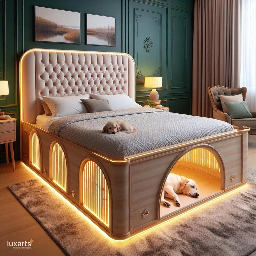 Sleeping Sanctuary: Adult Bed with Integrated Pet Den for Ultimate Comfort and Bonding luxarts adult bed with pet den 4 jpg
