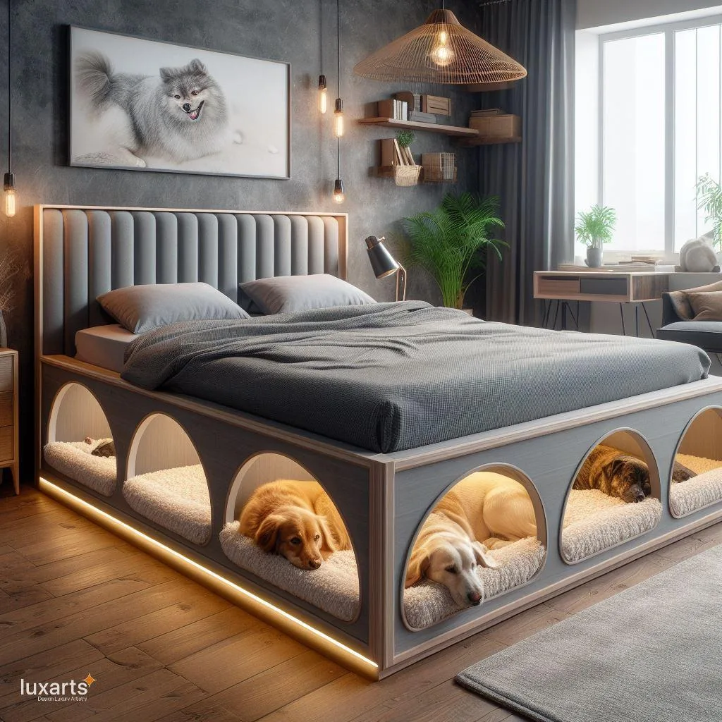 Sleeping Sanctuary: Adult Bed with Integrated Pet Den for Ultimate Comfort and Bonding luxarts adult bed with pet den 5 jpg