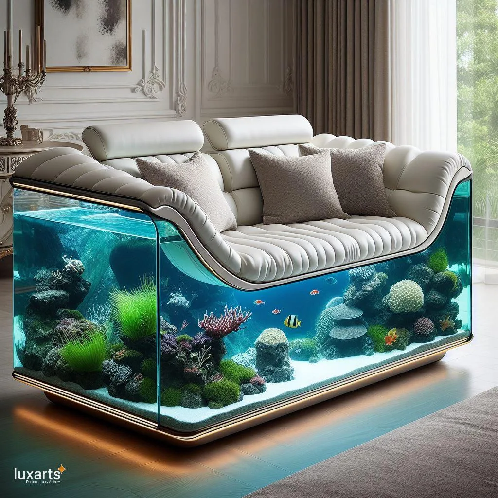 Underwater Comfort: Aquarium Sofa for Tranquil Living Spaces luxarts aquarium sofa 0 jpg