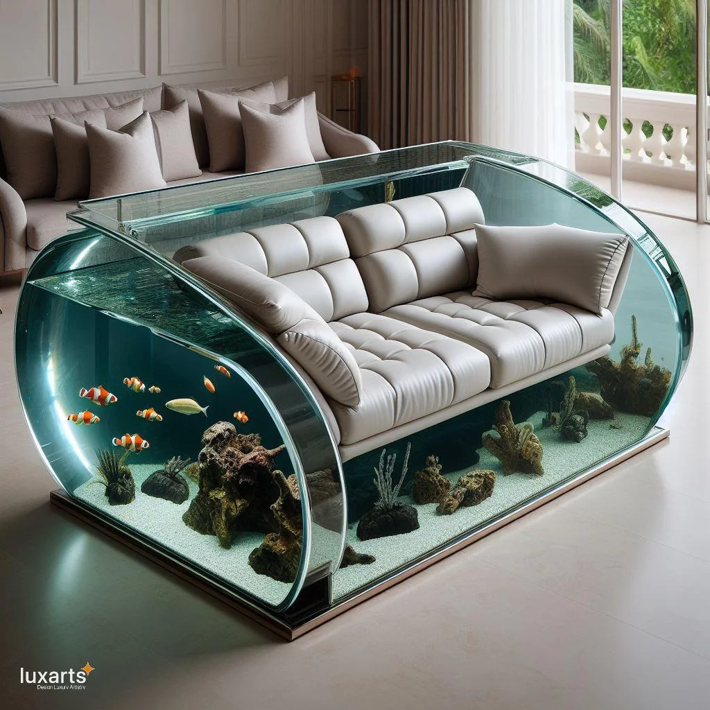 Underwater Comfort: Aquarium Sofa for Tranquil Living Spaces luxarts aquarium sofa 13 jpg