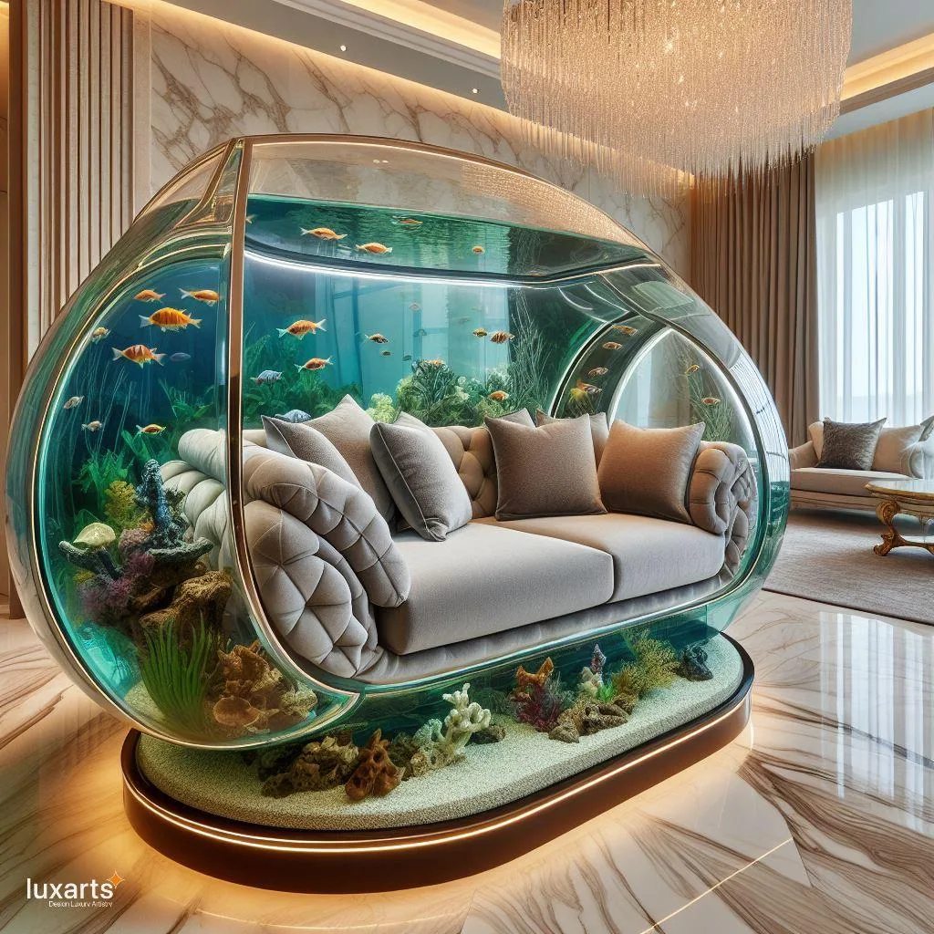 Underwater Comfort: Aquarium Sofa for Tranquil Living Spaces luxarts aquarium sofa 14 jpg
