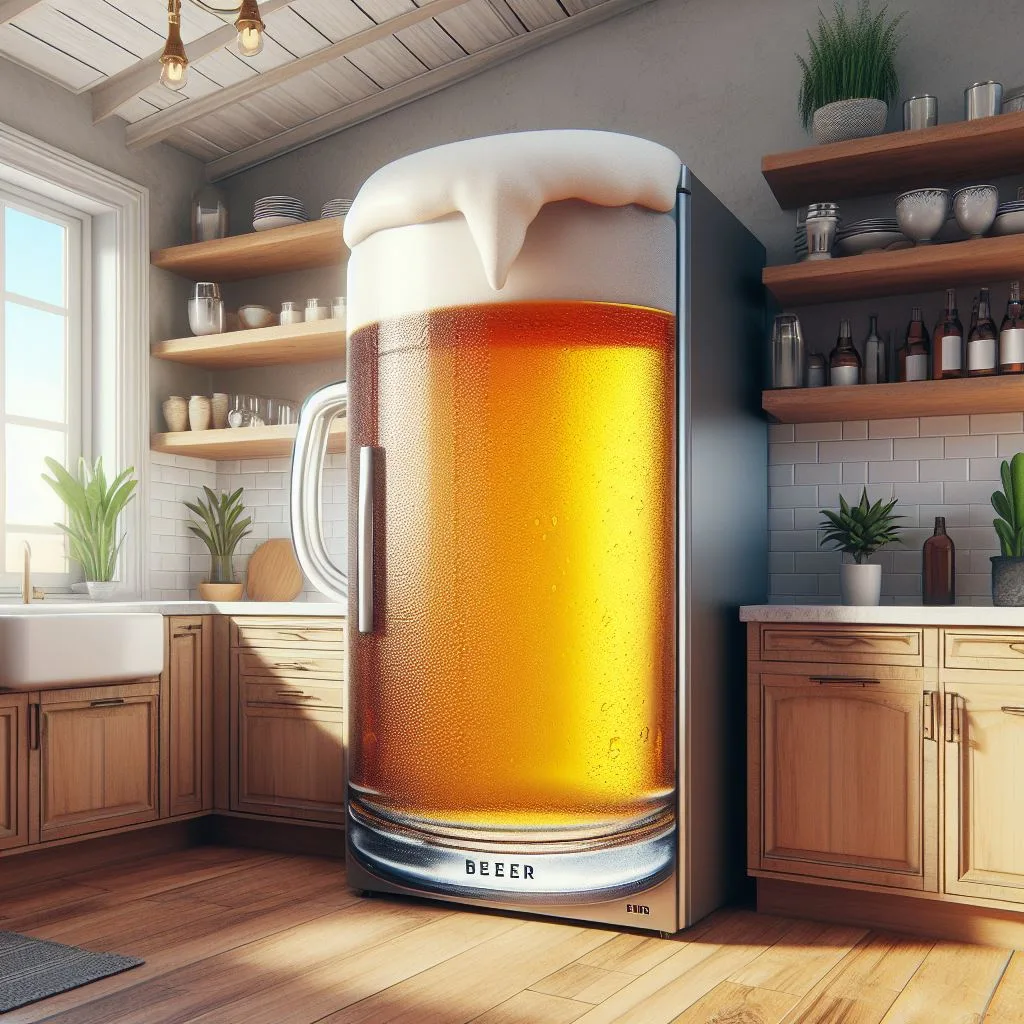 Beer Glass-Shaped Beer Fridge: Keeping Your Brews Cool in Style luxarts beer glass shaped beer fridge 2 jpg