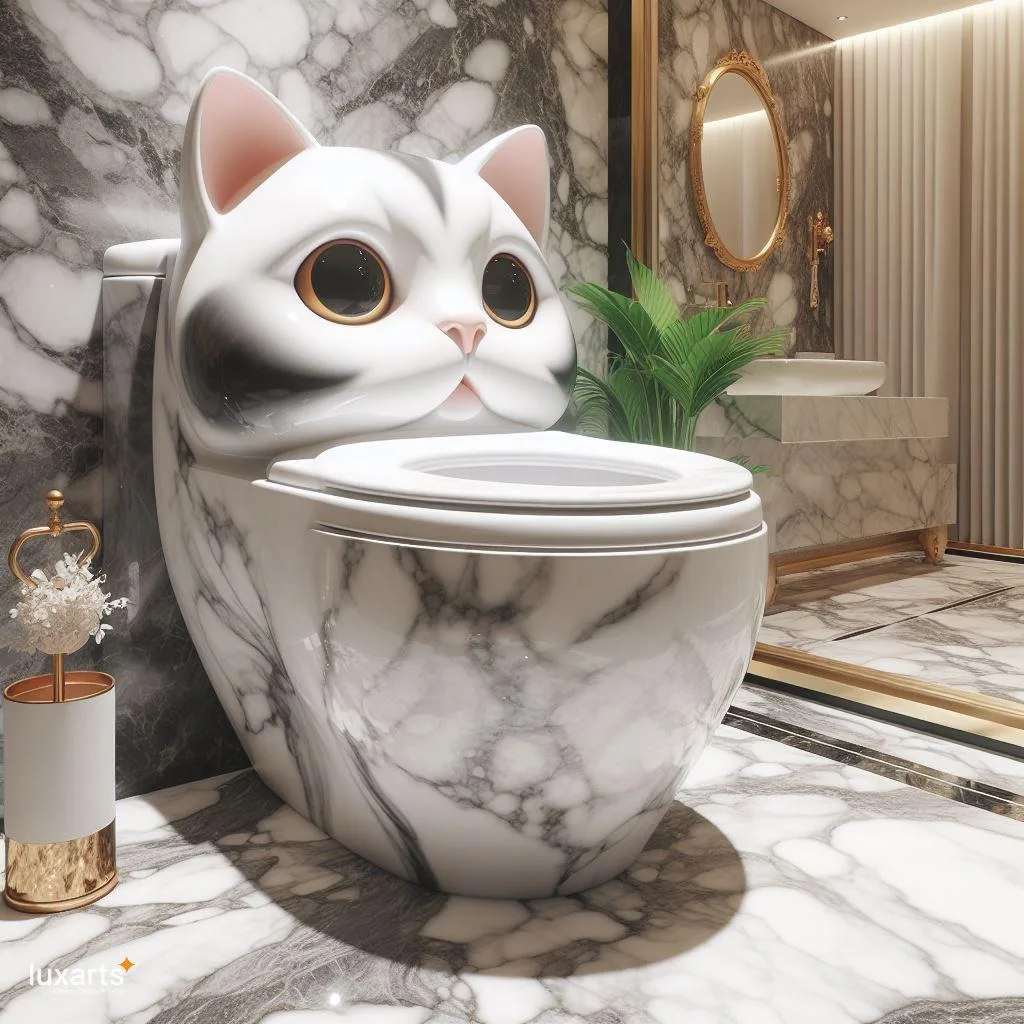 Feline Fun: Cat-Shaped Toilets for Whimsical Bathroom Decor luxarts cat shaped toilet 1 jpg