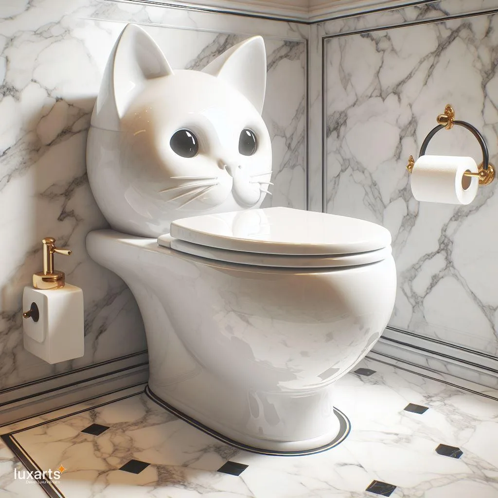 Feline Fun: Cat-Shaped Toilets for Whimsical Bathroom Decor luxarts cat shaped toilet 3 jpg