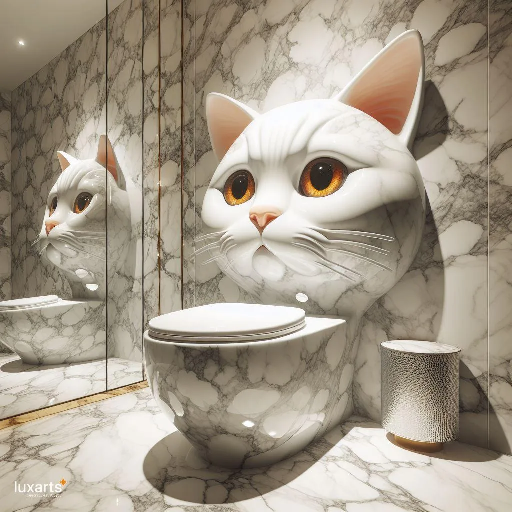 Feline Fun: Cat-Shaped Toilets for Whimsical Bathroom Decor luxarts cat shaped toilet 6 jpg