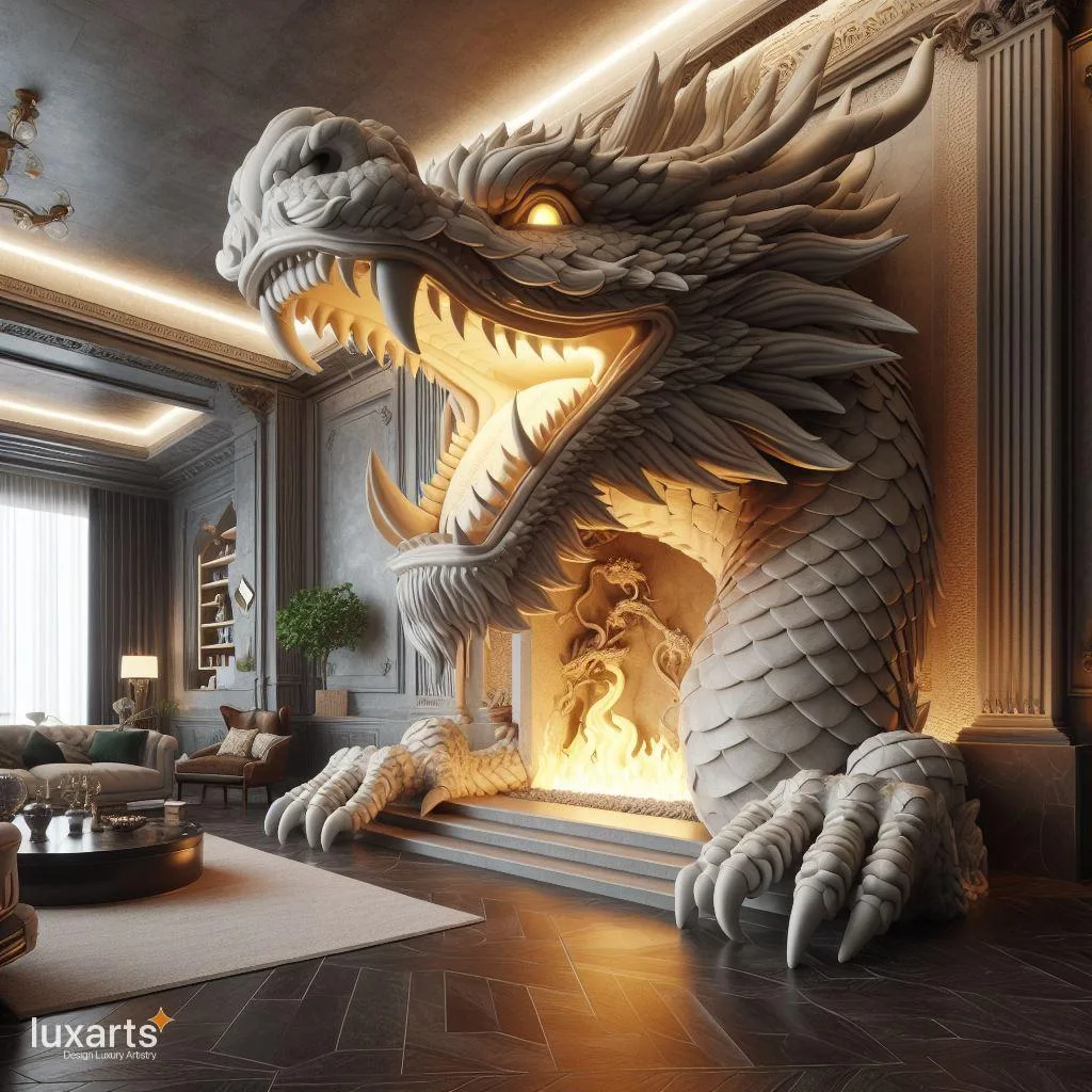 Transform Your Space with Mythical Charm: Dragon-Inspired Fireplaces luxarts dragon inspired fireplaces 2 jpg
