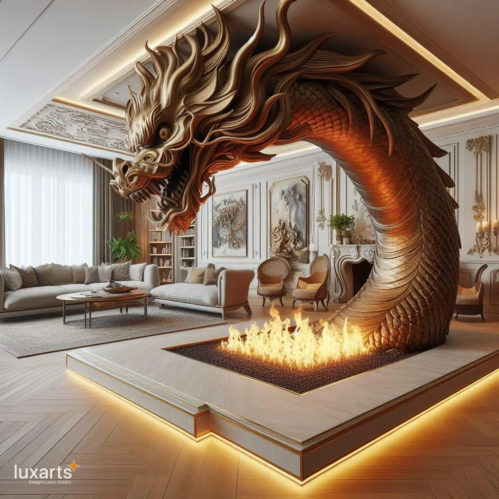 Transform Your Space with Mythical Charm: Dragon-Inspired Fireplaces luxarts dragon inspired fireplaces 4 jpg