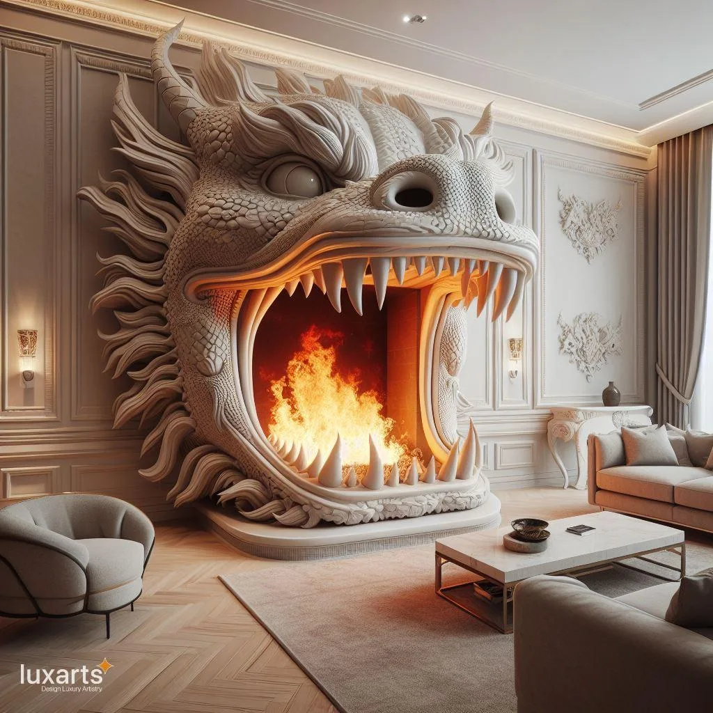 Transform Your Space with Mythical Charm: Dragon-Inspired Fireplaces luxarts dragon inspired fireplaces 8 jpg