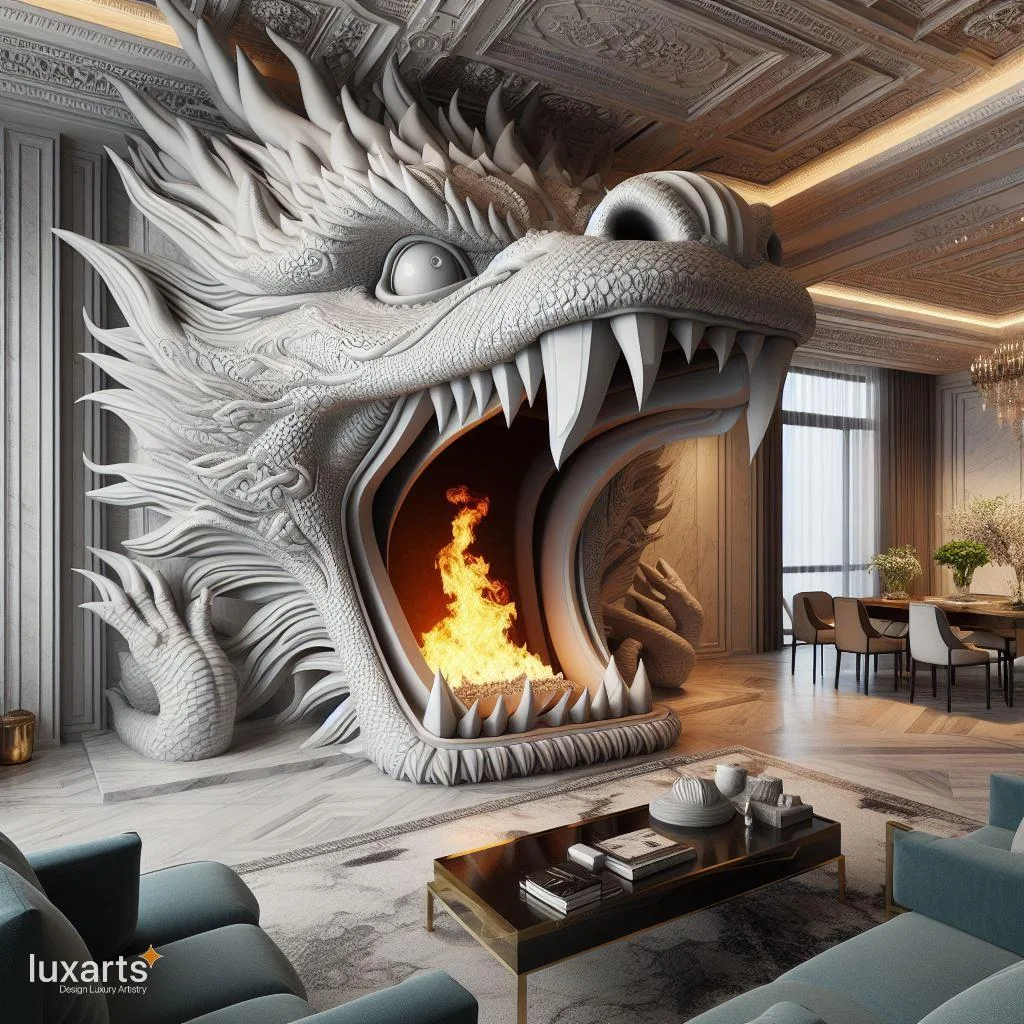 Transform Your Space with Mythical Charm: Dragon-Inspired Fireplaces luxarts dragon inspired fireplaces 9 jpg