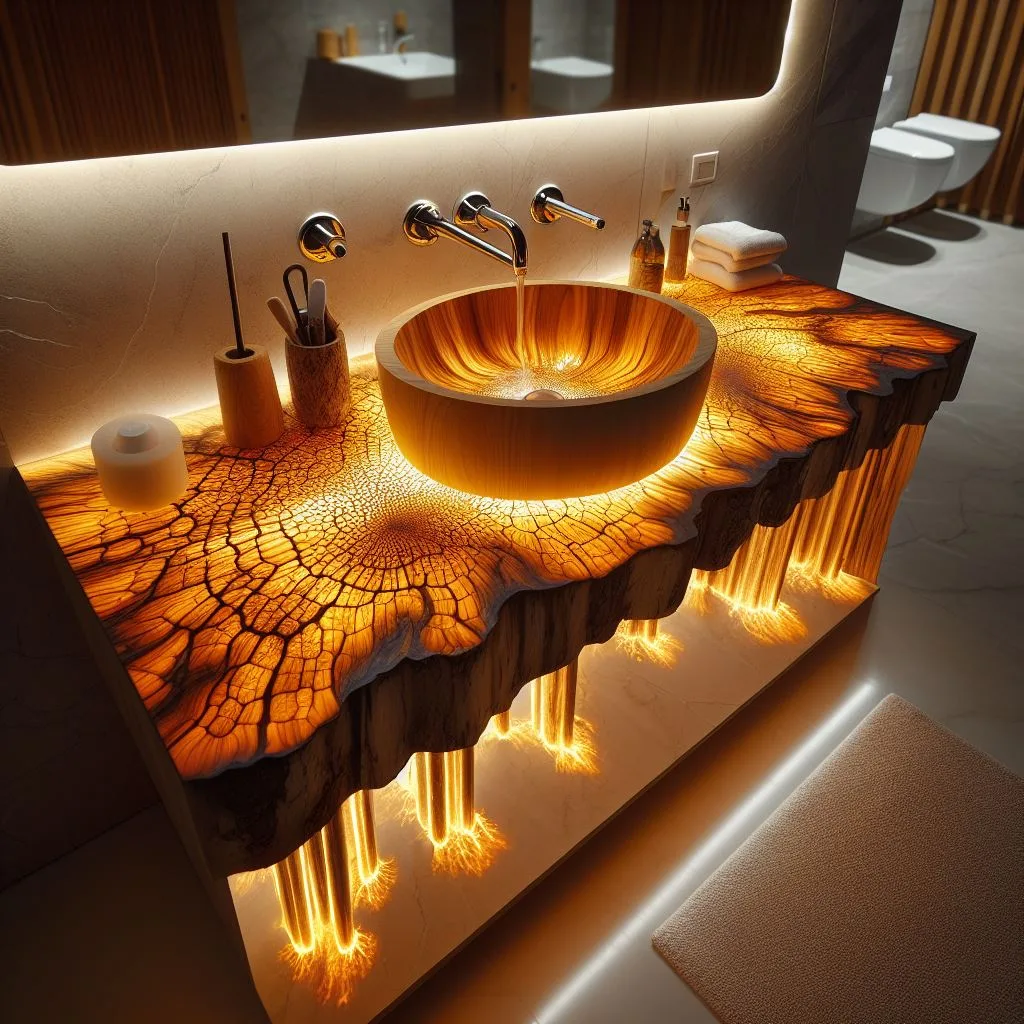 Illuminated Elegance: Glowing Epoxy Sink Material for Modern Bathrooms luxarts glowing epoxy sink material 0 jpg