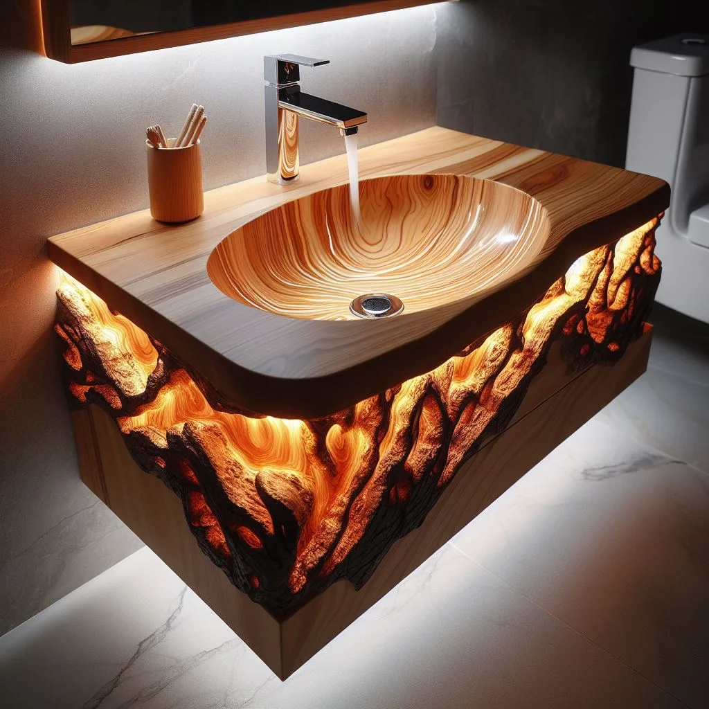 Illuminated Elegance: Glowing Epoxy Sink Material for Modern Bathrooms luxarts glowing epoxy sink material 5 jpg