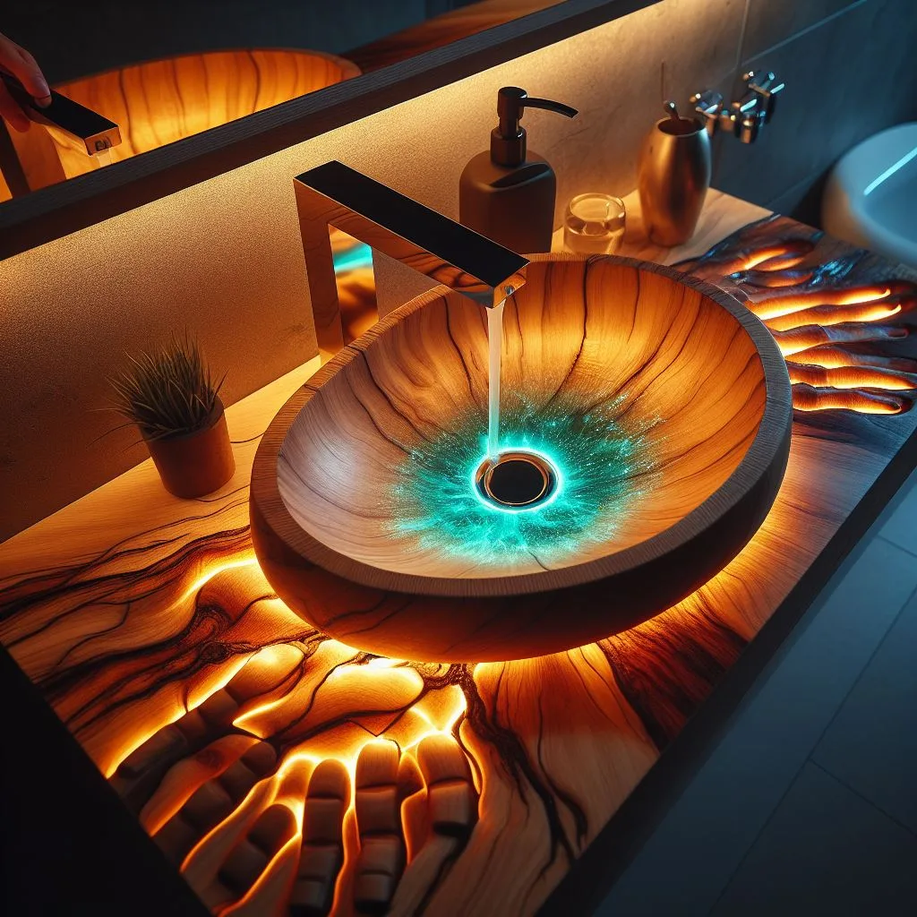 Illuminated Elegance: Glowing Epoxy Sink Material for Modern Bathrooms luxarts glowing epoxy sink material 7 jpg