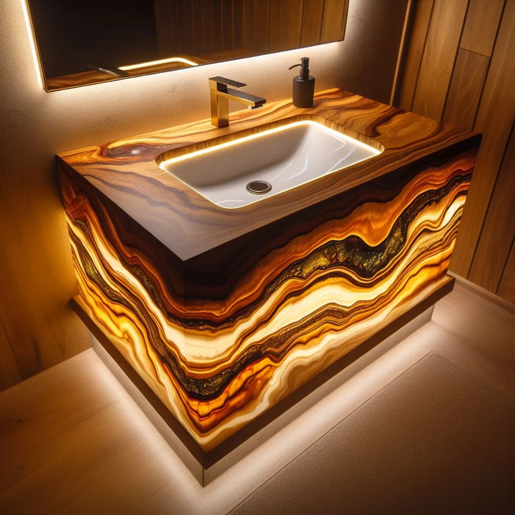 Illuminated Elegance: Glowing Epoxy Sink Material for Modern Bathrooms luxarts glowing epoxy sink material 9 jpg
