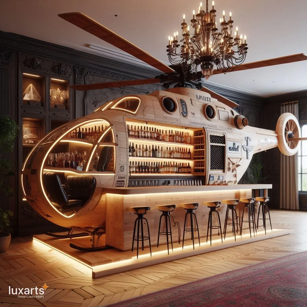 "High-Flyer Haven: Elevate Your Kitchen with a Helicopter-Inspired Island Bar "