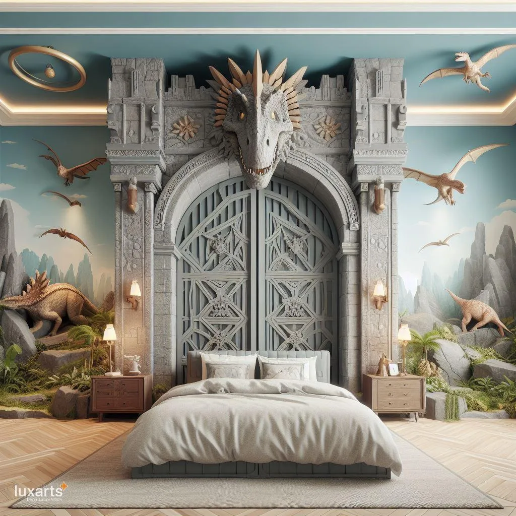 Roar into Adventure: Jurassic Park-Themed Bedroom for Dino Fans luxarts jurassic park bedroom 1 jpg